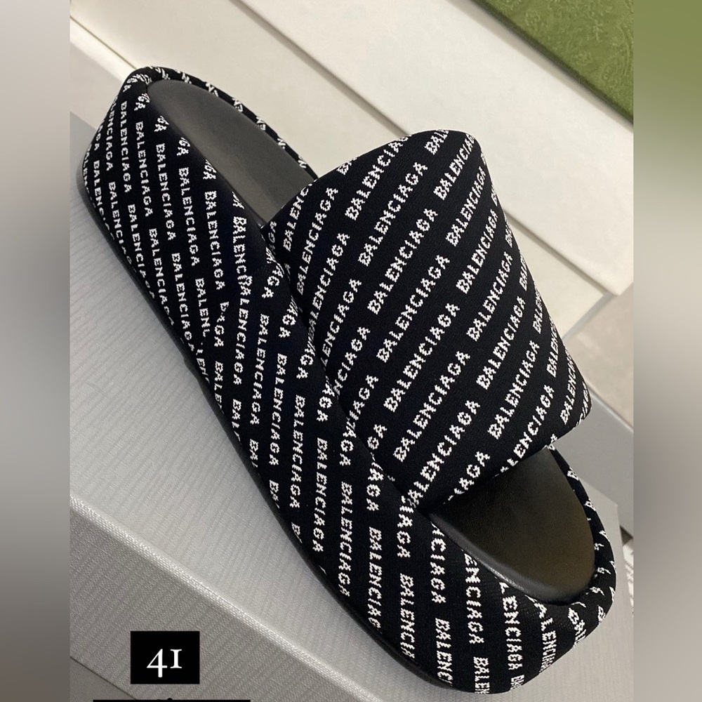 BALENCIAGA Logo Platform Sandals (size 41)